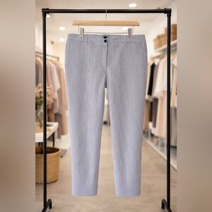 Lafayette 148 New York Black and White Striped Dress Pants